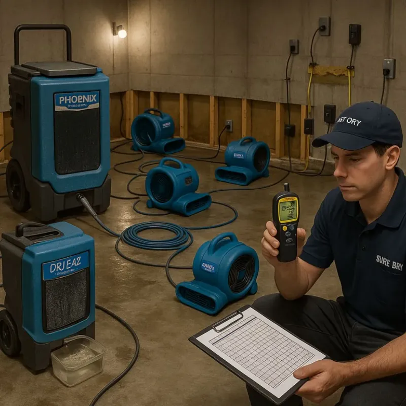 Structural Drying and Dehumidification process in Utuado barrio-pueblo, PR